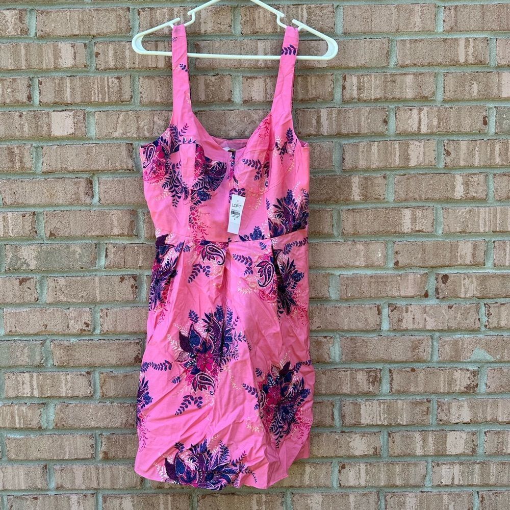 Pink Floral Sleeveless Dress